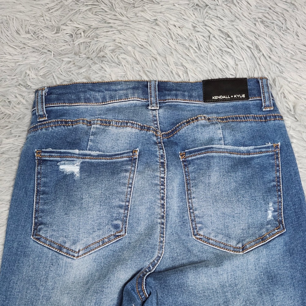 Kendall + Kylie The Kontour High Rise Skinny Jeans Women Size 28 Blue Distressed - Picture 13 of 14